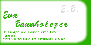 eva baumholczer business card